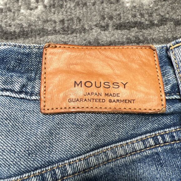 Moussy Vintage Bowie Selvedge Patch Tapered Straight Jeans Womens Size 26 - Picture 13 of 14